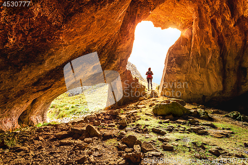 Image of Female exploring caves in Australian wilderness