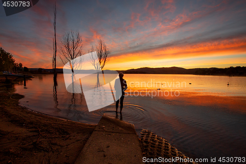 Image of Lake  Jindabyne foreshore in Snowy Mountains region Australia