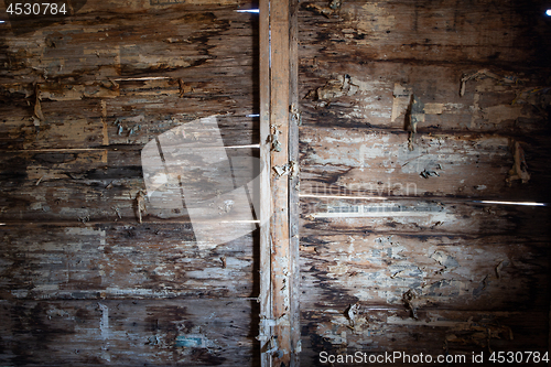 Image of Timber details of wall of old hut