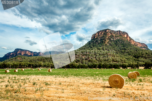 Image of hay bales in fields in rural Australia