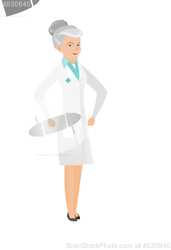 Image of Senior caucasian angry doctor screaming.