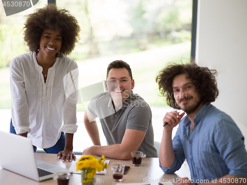 Image of Multiethnic startup Business Team At A Meeting at modern office 