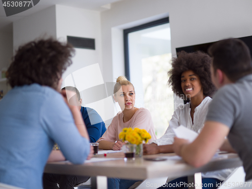 Image of Multiethnic startup Business Team At A Meeting at modern office 