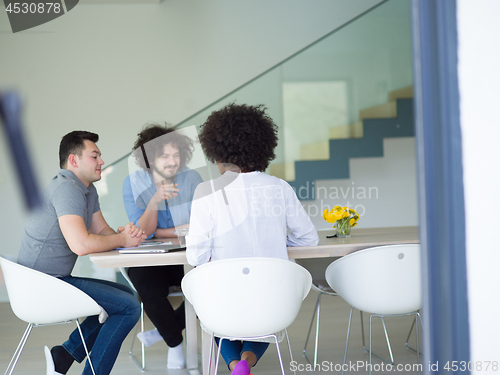 Image of Multiethnic startup Business Team At A Meeting at modern office 