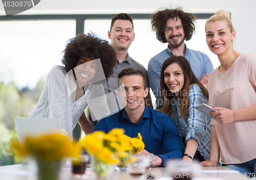Image of Multiethnic startup Business Team At A Meeting at modern office 