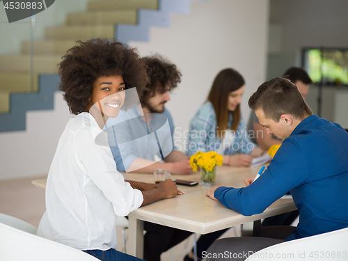 Image of Multiethnic startup Business Team At A Meeting at modern office 