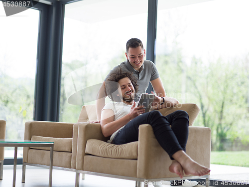 Image of Gay Couple Love Home Concept