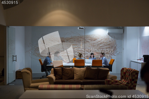 Image of Business Team At A Meeting at modern office building