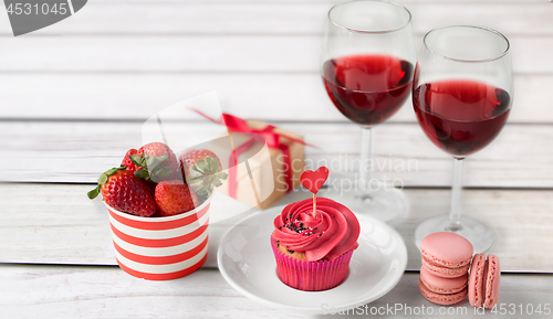 Image of close up of red sweets for valentines day