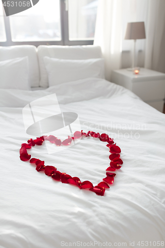 Image of cozy bedroom decorated for valentines day
