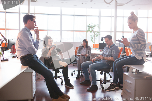 Image of Young Business Team At A Meeting at modern office building