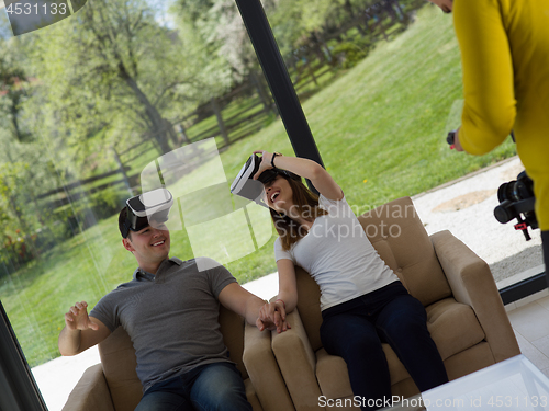 Image of Couple using virtual reality headset