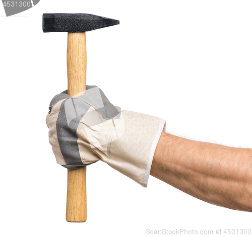 Image of Worker hand with Hammer