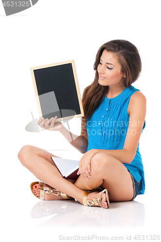 Image of Student girl on white