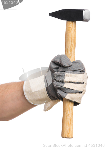 Image of Worker hand with Hammer