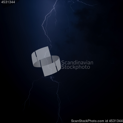 Image of Lightning in night sky