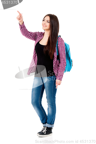 Image of Student girl on white