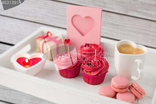 Image of close up of red sweets for valentines day