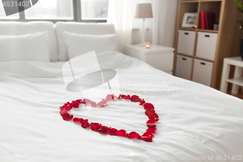 Image of cozy bedroom decorated for valentines day