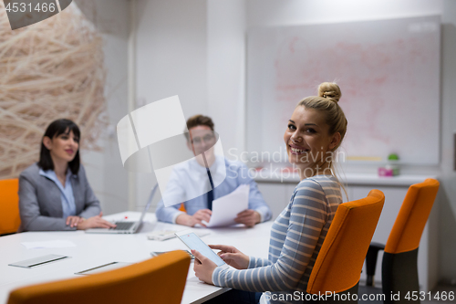 Image of Business Team At A Meeting at modern office building