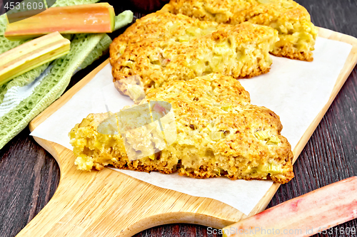 Image of Scones with rhubarb on board