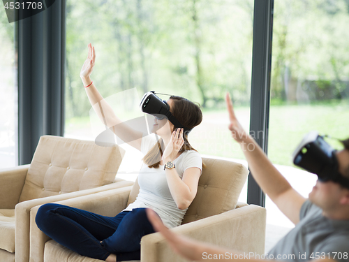 Image of Couple using virtual reality headset