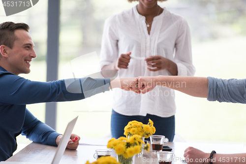 Image of Multiethnic startup business team on meeting