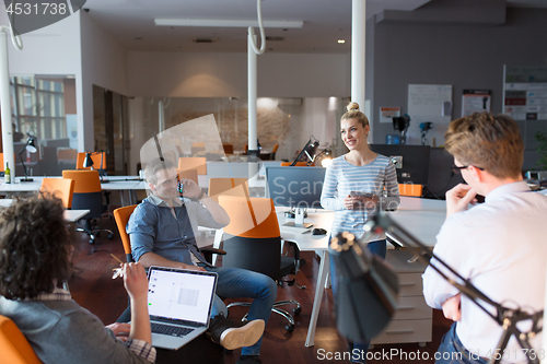 Image of Young Business Team At A Meeting at modern office building