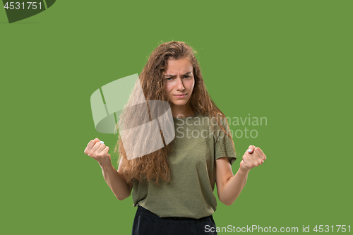 Image of Portrait of an angry woman looking at camera