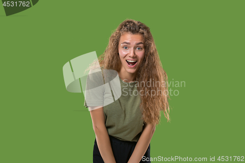 Image of Beautiful woman looking suprised