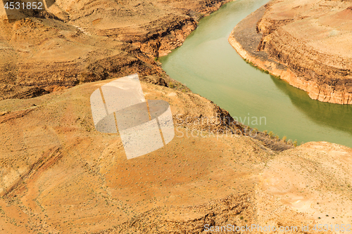 Image of view of grand canyon cliffs and colorado river