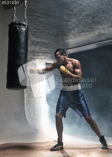 Image of Boxing training and punching bag