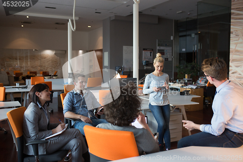 Image of Young Business Team At A Meeting at modern office building