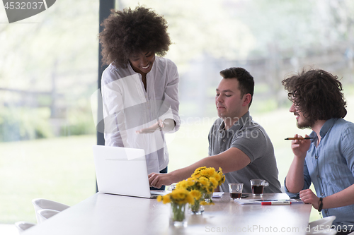 Image of Multiethnic startup business team on meeting