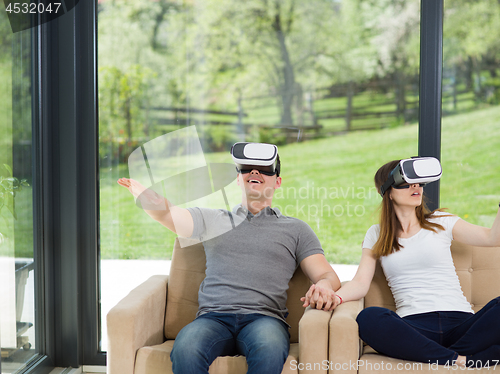 Image of Couple using virtual reality headset