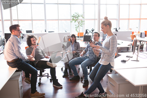 Image of Young Business Team At A Meeting at modern office building