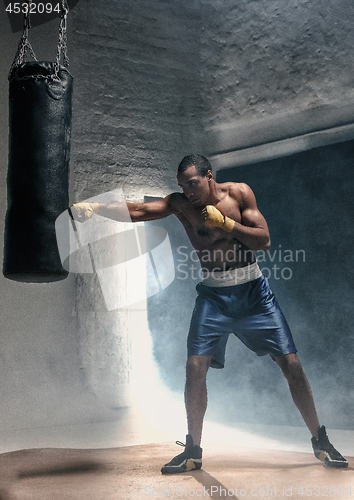 Image of Boxing training and punching bag