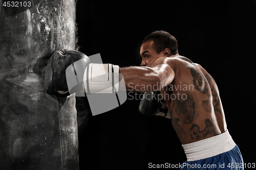 Image of Boxing training and punching bag