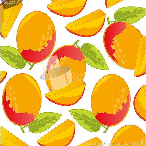Image of Vector illustration of the pattern of the ripe fruit mango