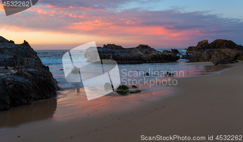 Image of Seaside tranquility at sunrise