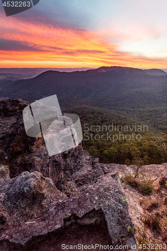 Image of Red sunset over Blue Mountains