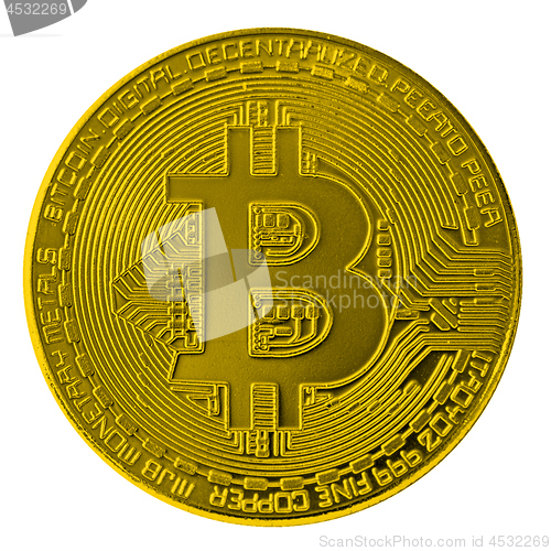 Image of Digital currency Bitcoin isolated on a white background