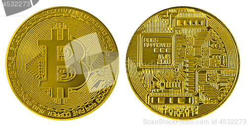 Image of Digital currency Bitcoin isolated on a white background