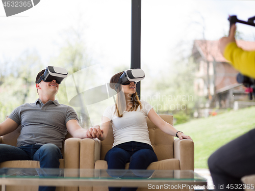 Image of Couple using virtual reality headset