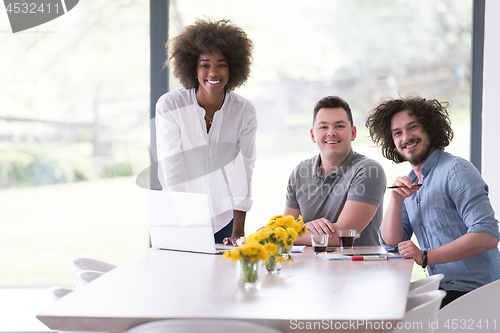 Image of Multiethnic startup business team on meeting