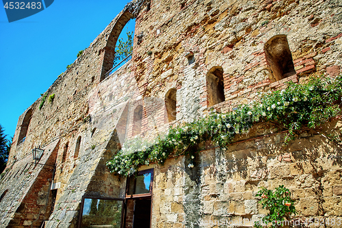 Image of old wall of ancient italian city 