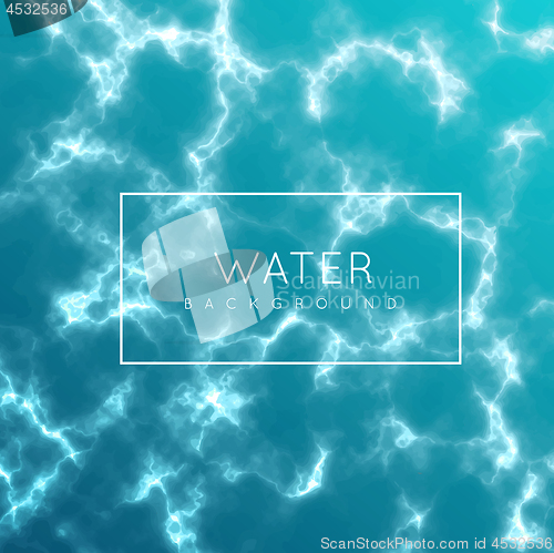 Image of The water surface of the sea, river or ocean. Vector illustration of water, top view.