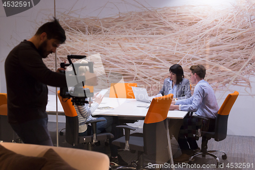 Image of Business Team At A Meeting at modern office building