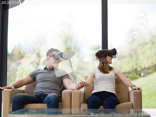 Image of Couple using virtual reality headset