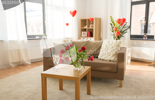 Image of living room or home decorated for valentines day